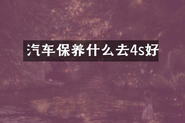 汽车保养什么去4s好