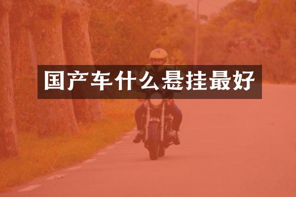 国产车什么悬挂最好