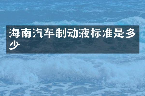 海南汽车制动液标准是多少