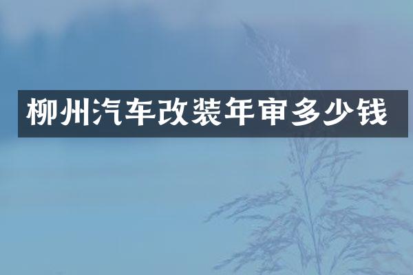柳州汽车改装年审多少钱
