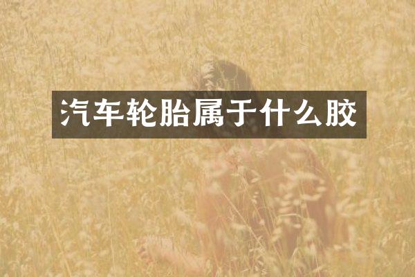 汽车轮胎属于什么胶