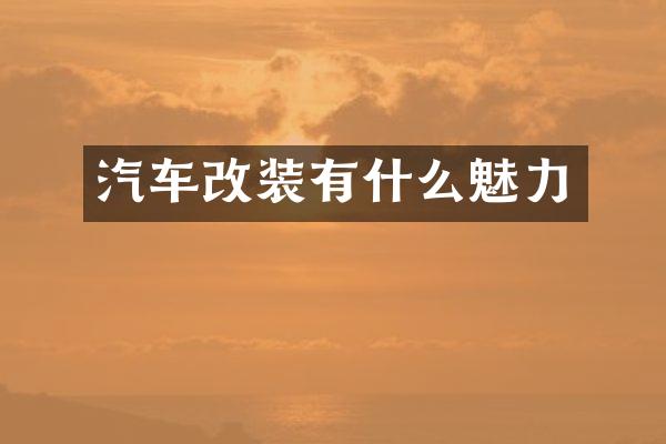 汽车改装有什么魅力