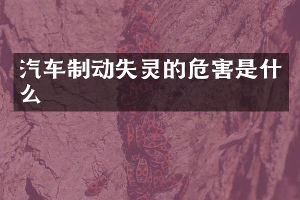 汽车制动失灵的危害是什么