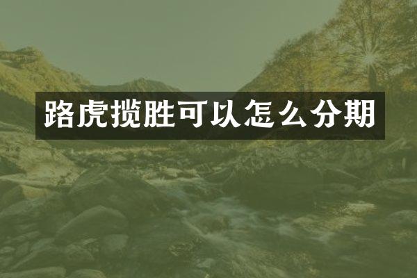 路虎揽胜可以怎么分期