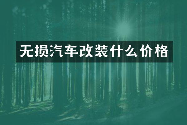 无损汽车改装什么价格
