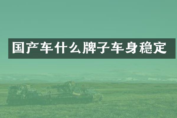 国产车什么牌子车身稳定