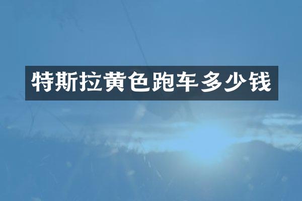 特斯拉黄色跑车多少钱