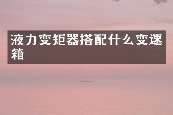 液力变矩器搭变速箱
