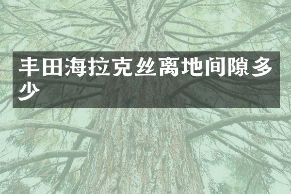 丰田海拉克丝离地间隙多少
