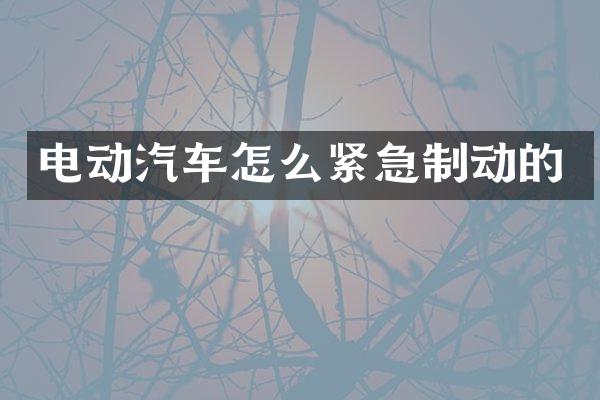 电动汽车怎么紧急制动的