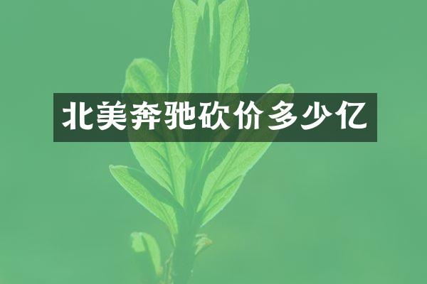 北美奔驰砍价多少亿