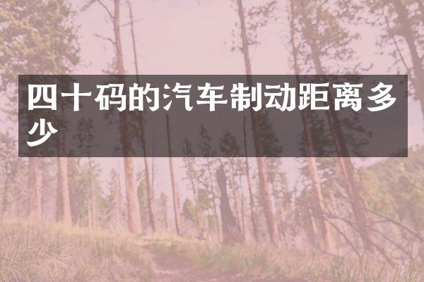 四十码的汽车制动距离多少
