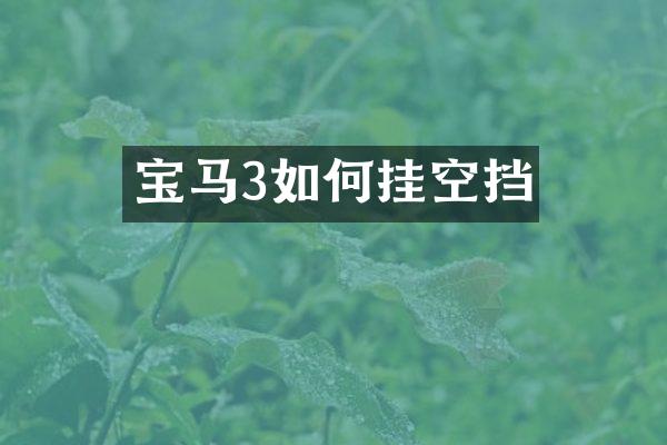 宝马3如何挂空挡