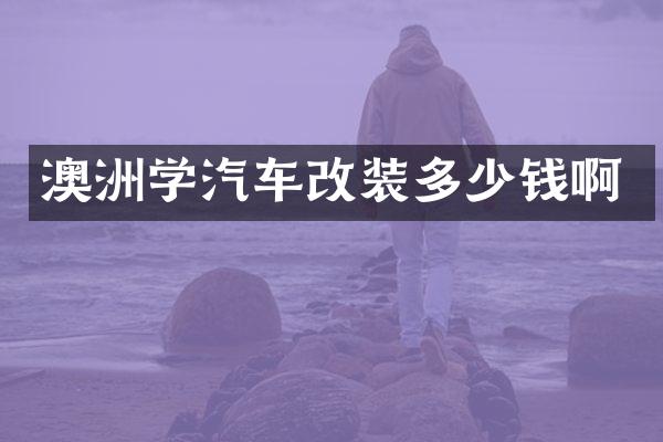 澳洲学汽车改装多少钱啊
