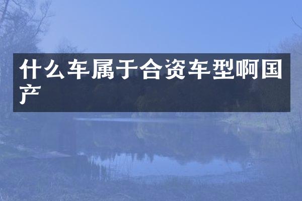 什么车属于合资车型啊国产