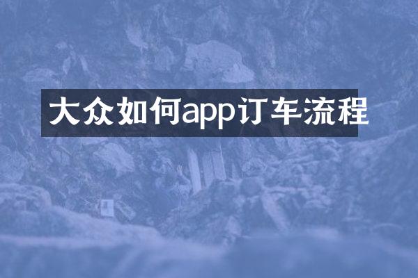大众如何app订车流程