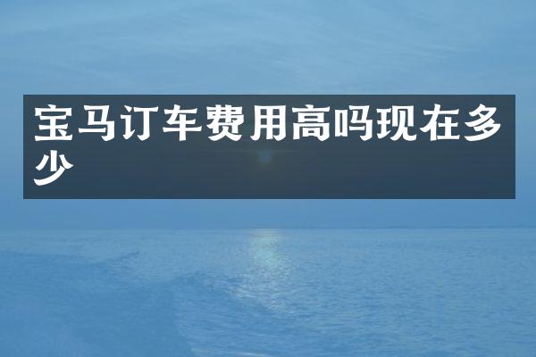 宝马订车费用高吗现在多少