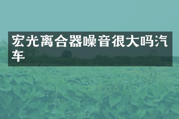 宏光离合器噪音很大吗汽车