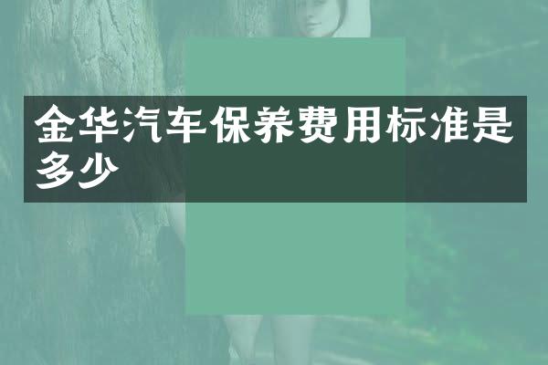 金华汽车保养费用标准是多少