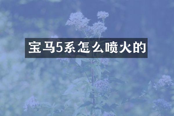 宝马5系怎么喷火的