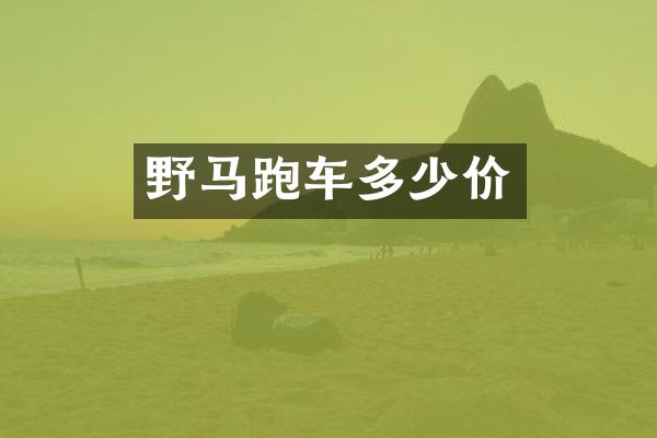 野马跑车多少价