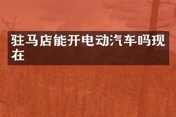 驻马店能开电动汽车吗现在