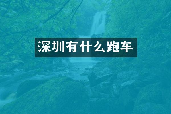 深圳有什么跑车
