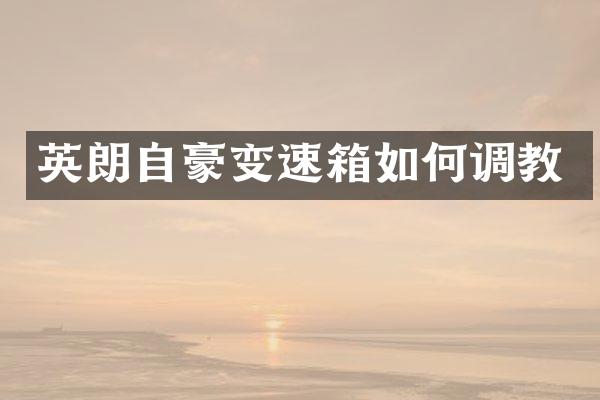 英朗自豪变速箱如何