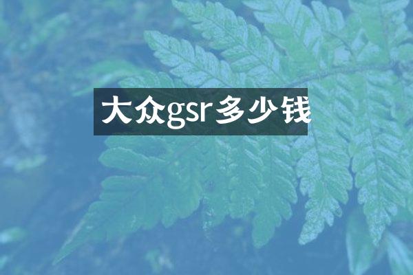 大众gsr多少钱