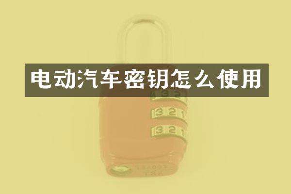 电动汽车密钥怎么使用