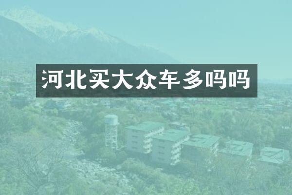 河北买大众车多吗吗