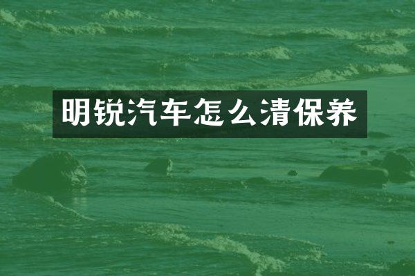 明锐汽车怎么清保养