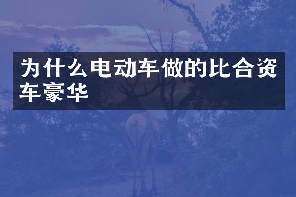 为什么电动车做的比合资车豪华