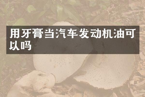 用牙膏当汽车发动机油可以吗