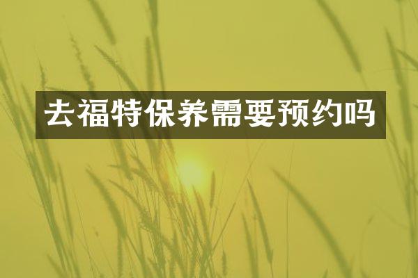 去福特保养需要预约吗