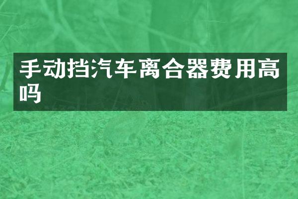 手动挡汽车离合器费用高吗