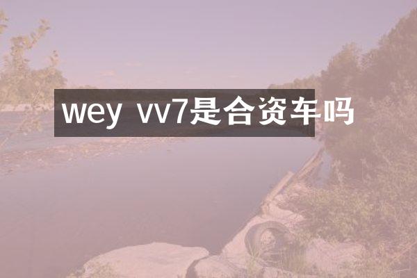wey vv7是合资车吗