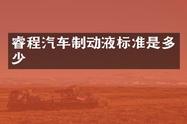 睿程汽车制动液标准是多少