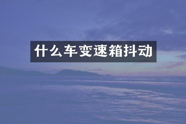 什么车变速箱抖动