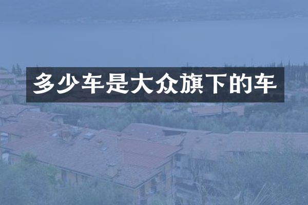 多少车是大众旗下的车
