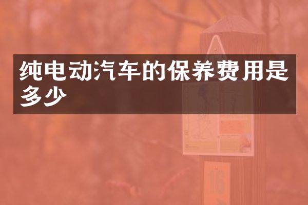 纯电动汽车的保养费用是多少