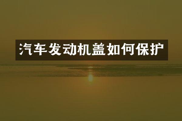 汽车发动机盖如何保护