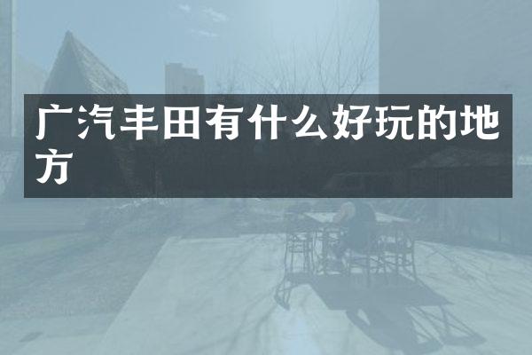 广汽丰田有什么好玩的地方