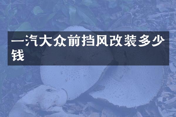 一汽大众前挡风改装多少钱