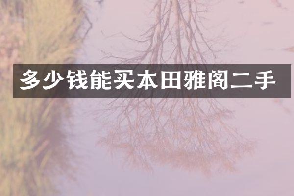 多少钱能买本田雅阁二手