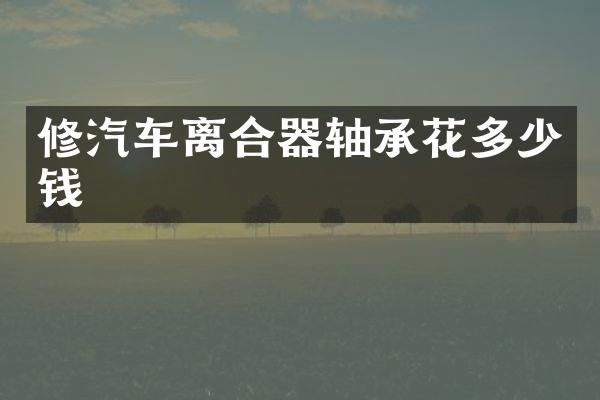 修汽车离合器轴承花多少钱