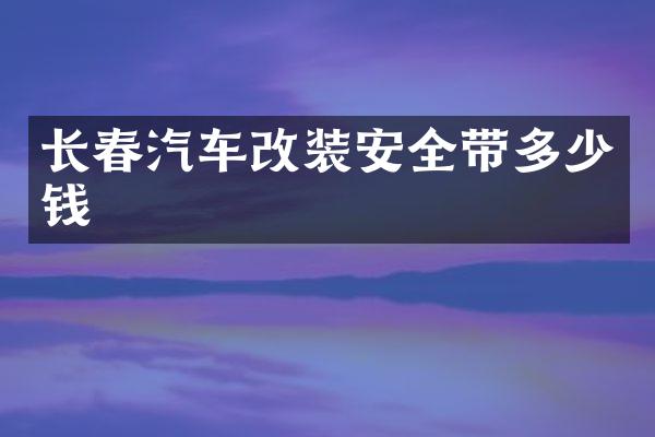 长春汽车改装安全带多少钱