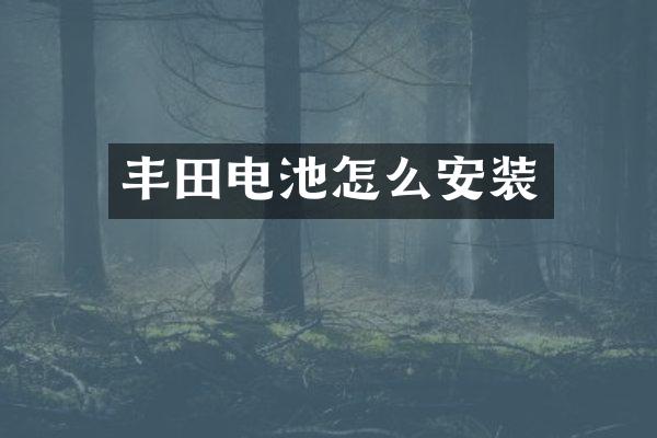 丰田电池怎么安装