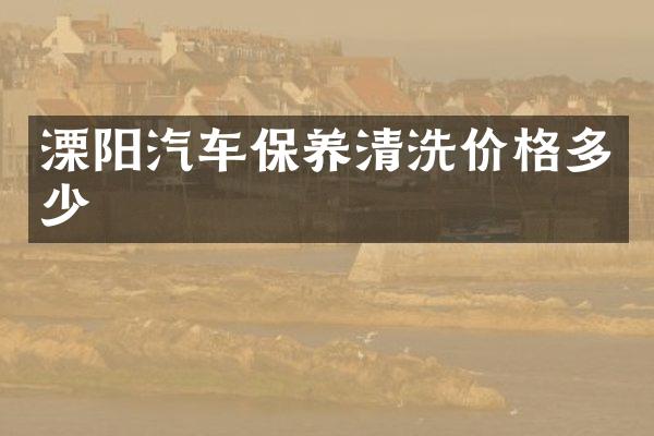溧阳汽车保养清洗价格多少
