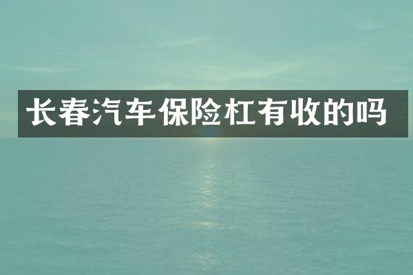 长春汽车保险杠有收的吗